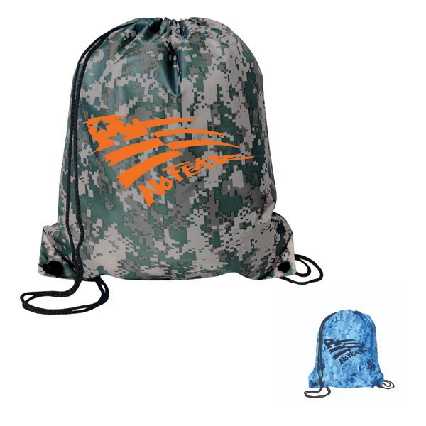 Promotional Camo Drawstring Backpack