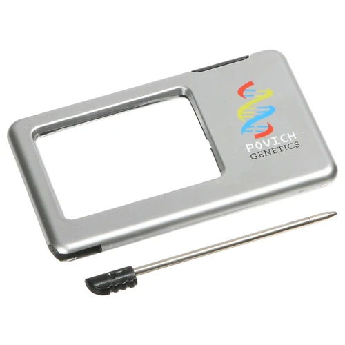 Promotional Silver Thin Light Up Magnifier