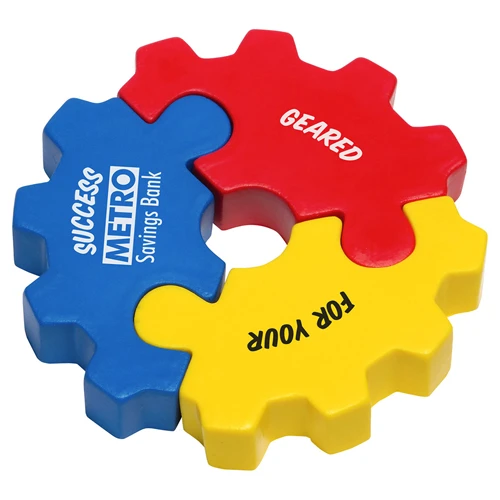 Promotional Gear Puzzle Stress Reliever-3 Piece