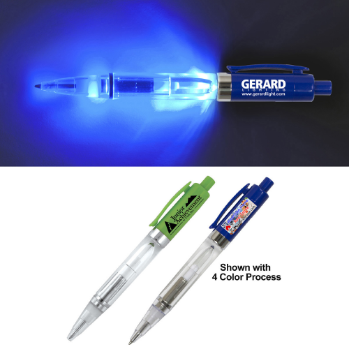 Promotional Light Up Pen with Blue LED Light