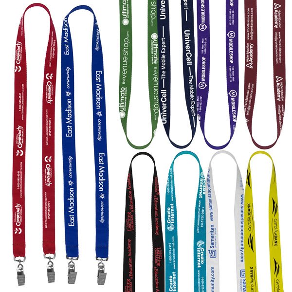 Promotional Dual Attachment Polyester Lanyard - 3/4