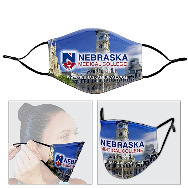 Promotional Full Color Sublimation 3-Ply Washable & Reusable Mask