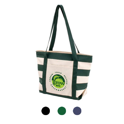 Promotional Striped Accent Boat Tote