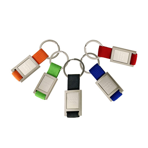 Promotional Rectangular Chrome Key Ring