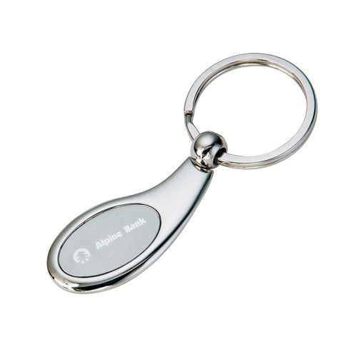 Promotional Rounded Key Ring Chrome