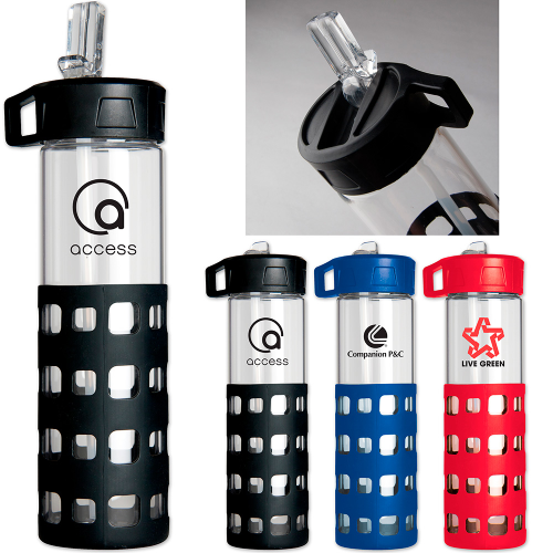 Promotional Sip-N-Go Glass Water Bottle