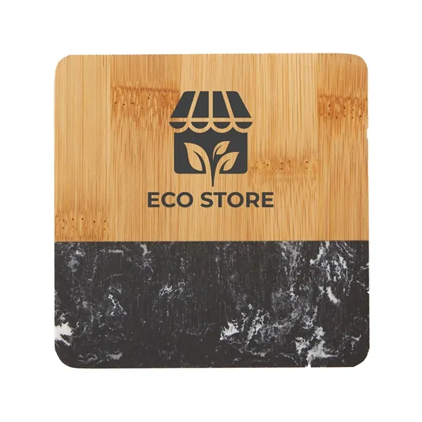 Promotional Bamboo & Marble Coaster