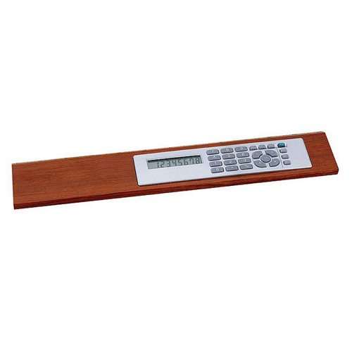 Promotional Rosewood Ruler with Calculator