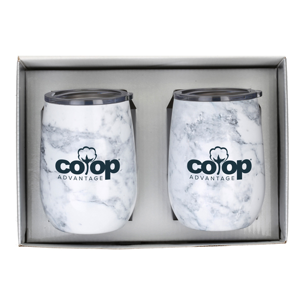 Promotional Marble Stainless Steel Wine Tumbler Gift Set