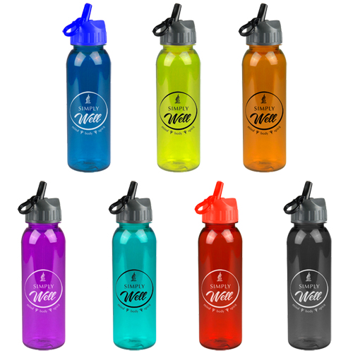 Promotional Poly-Pure Bottle with Flip Straw Lid