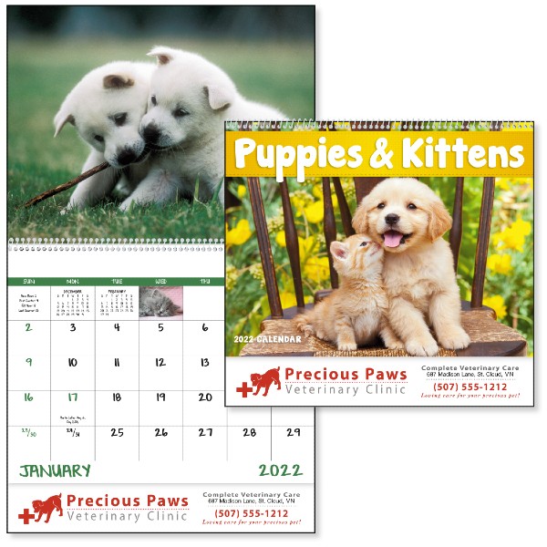Promotional Puppies and Kittens Wall Calendar