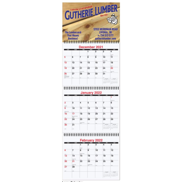 Promotional Three Months at a Glance Calendars