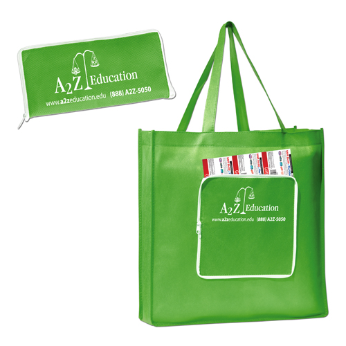 Promotional Polytex Zippered Fold-Up Shopper