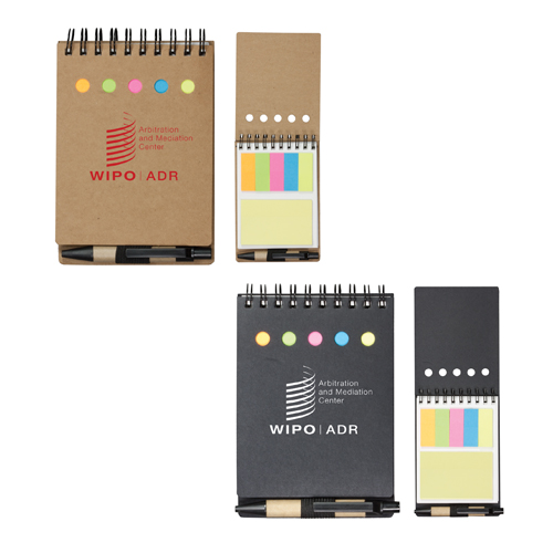 Promotional Aspen Eco Aware Recycled Spiral Notebook with Sticky Notes, Flag