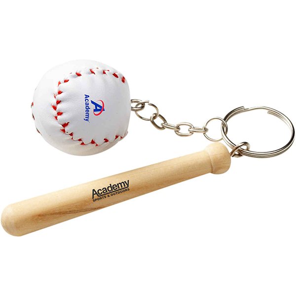 Promotional Baseball Bat/Ball Keychain