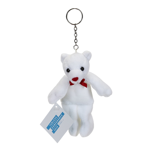 Promotional Stuffed Animal Keychain - White Bear