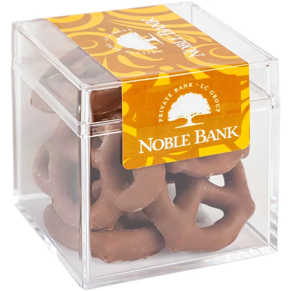Promotional Sweet Boxes with Milk Chocolate Pretzels