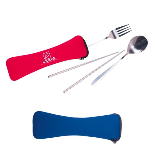 Promotional Travel Cutlery Set in Zip Pouch