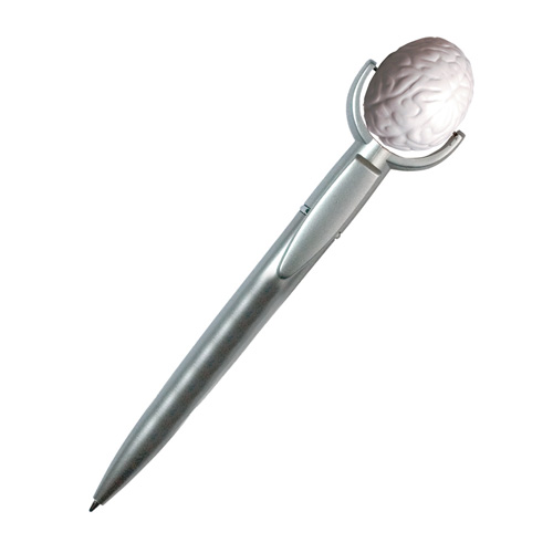 Promotional Stressball Pen - Brain Squeezie Top Pen