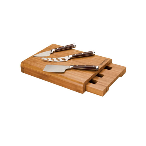 Promotional 4 Piece Bamboo Cheese Set