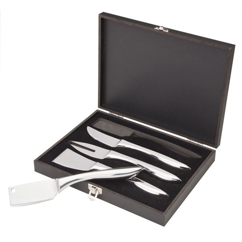 Promotional 4 Piece Stainless Steel Cheese Set