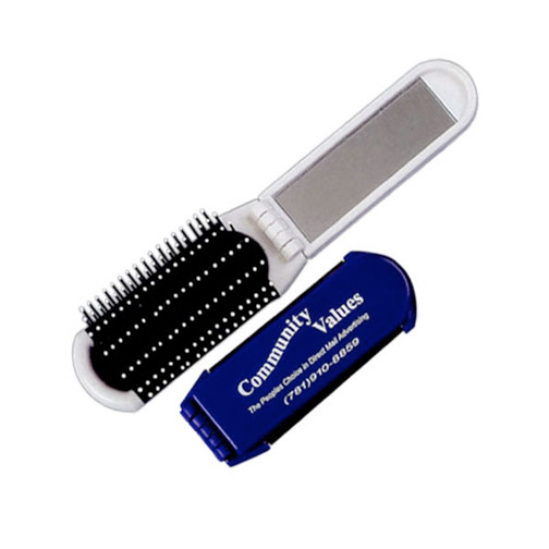 Promotional Fold Up Brush with Mirror