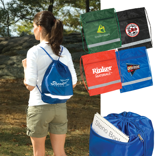 Promotional Zippered String Backpack