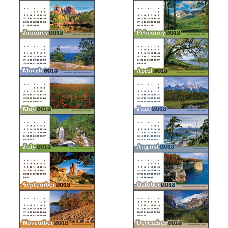 Promotional American Scenic Desk Calendar