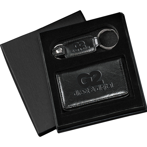 Promotional Barclay Glazed Cowhide Leather Gift Set