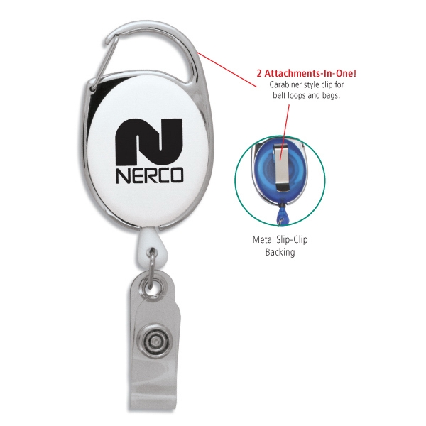 Promotional Carabiner Clip Retractable Badge Holder