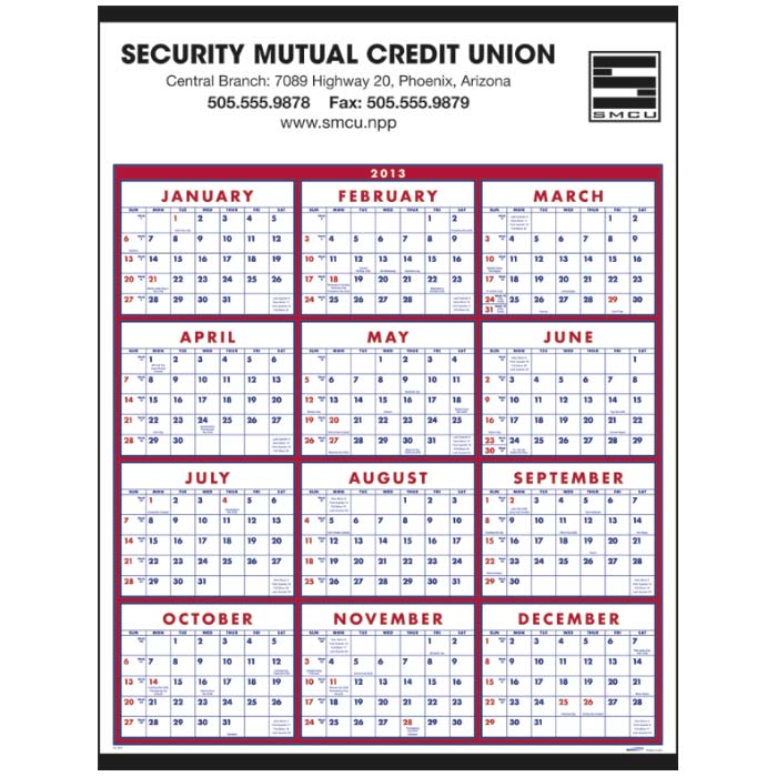Promotional Commercial Span A Year Calendar