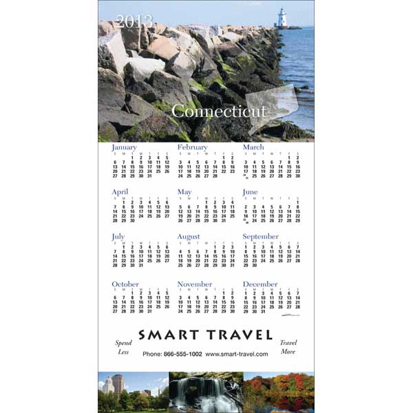 Promotional Connecticut State Tri Fold Calendar
