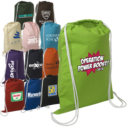 Promotional Cotton String-A-Sling Backpack - 5oz Cotton