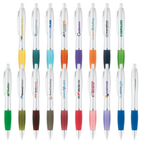Promotional Curvaceous Silver Matte Ballpoint