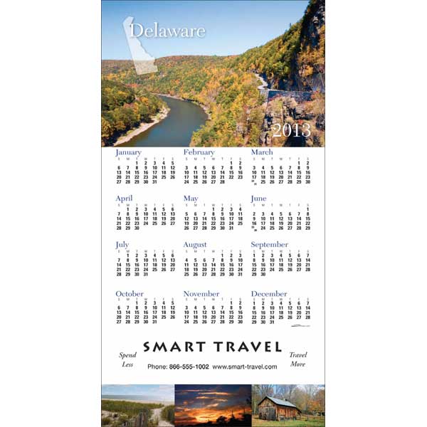 Promotional Delaware State Tri Fold Calendar