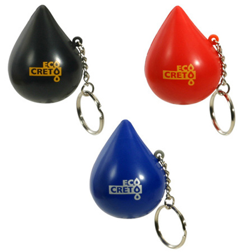 Promotional Droplet Key Chain Stress Reliever