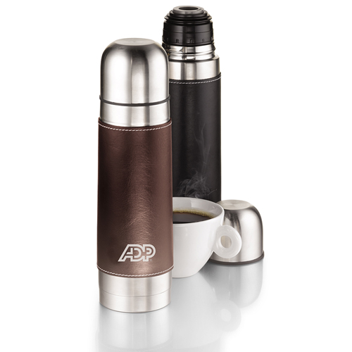 Promotional Empire Leather-Wrapped Thermos
