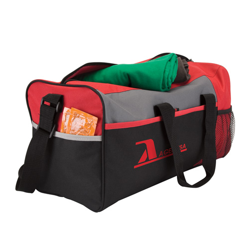 Promotional Gray Panel Square Duffel Bag