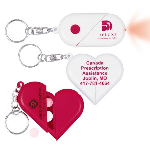 Promotional Heart Pillbox Key Chain