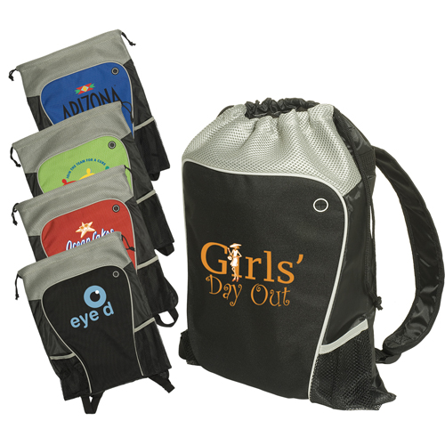Promotional Hiker's Two-Tone Drawstring Backpack