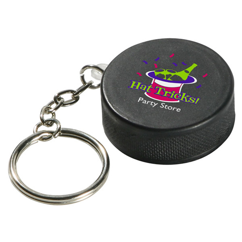 Promotional Hockey Puck Key Chain Stress Ball