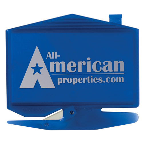 Promotional House Business Card Letter Opener with Staple Remover Backside