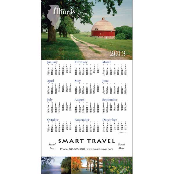 Promotional Illinois State Tri Fold Calendar