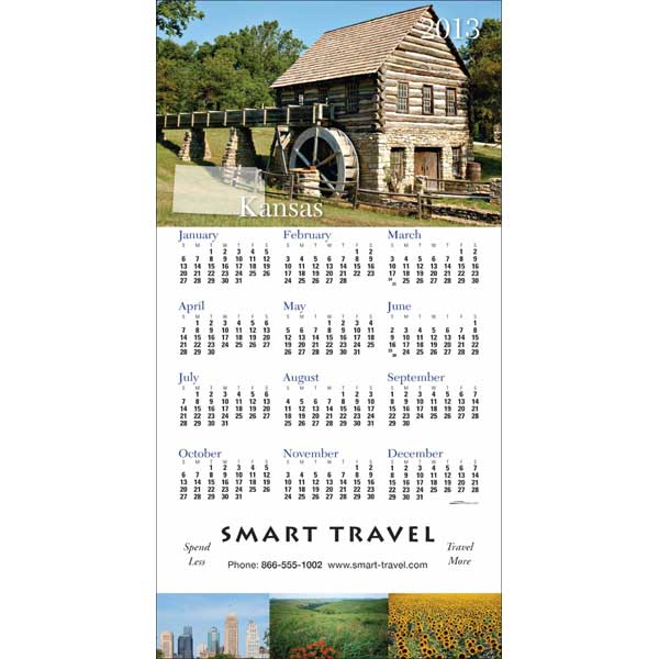 Promotional Kansas State Tri Fold Calendar
