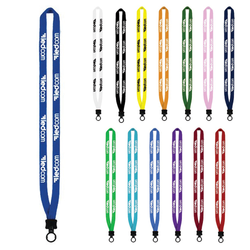 Promotional Knitted Cotton Lanyard With Standard O-Ring 1/2 Inch