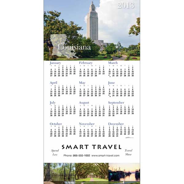 Promotional Louisiana State Tri Fold Calendar