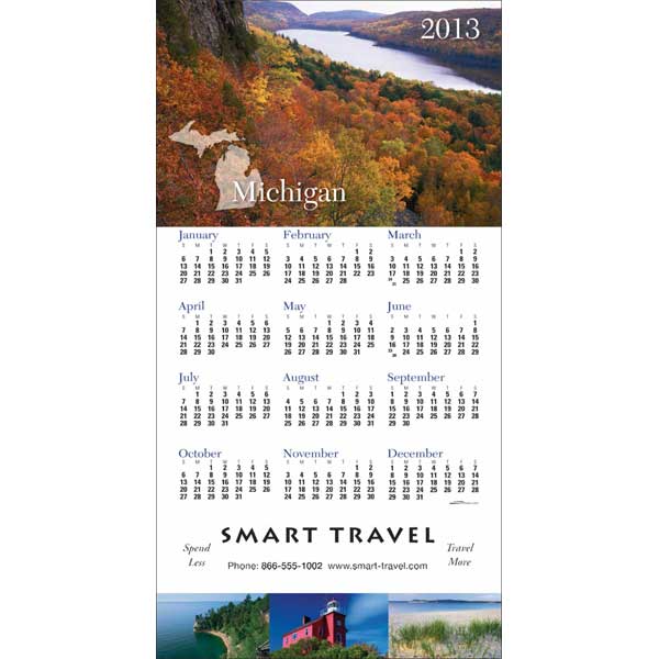 Promotional Michigan State Tri Fold Calendar
