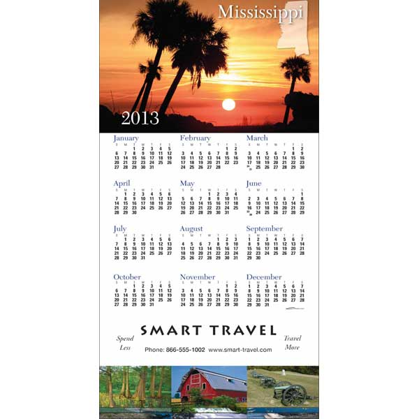 Promotional Mississippi State Tri Fold Calendar