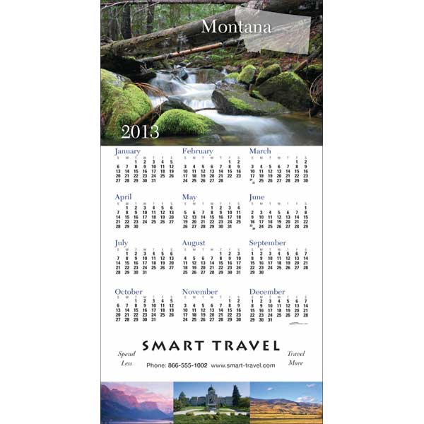 Promotional Montana State Tri Fold Calendar