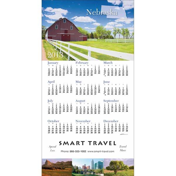 Promotional Nebraska State Tri Fold Calendar